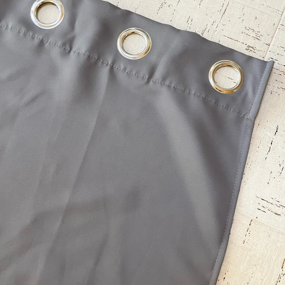 Set 2 Dark Solid Gray Light Blocking Curtains Drapes Metal Grommets 64